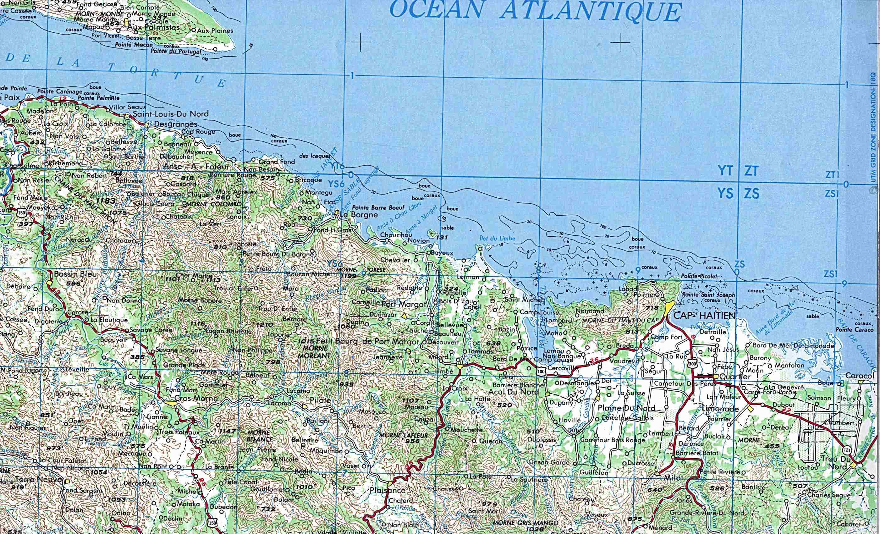Carte du Cap-Hatien et la Plaine du Nord